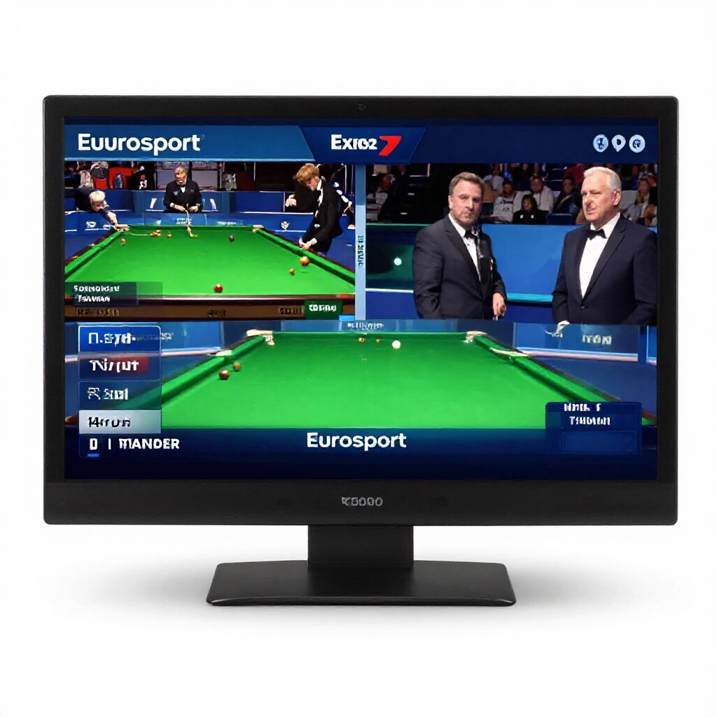 Eurosport snooker coverage with expert commentators analyzing plays charts player stats displayed on screen accessed via VPN for stable Taiwan connection high quality visuals