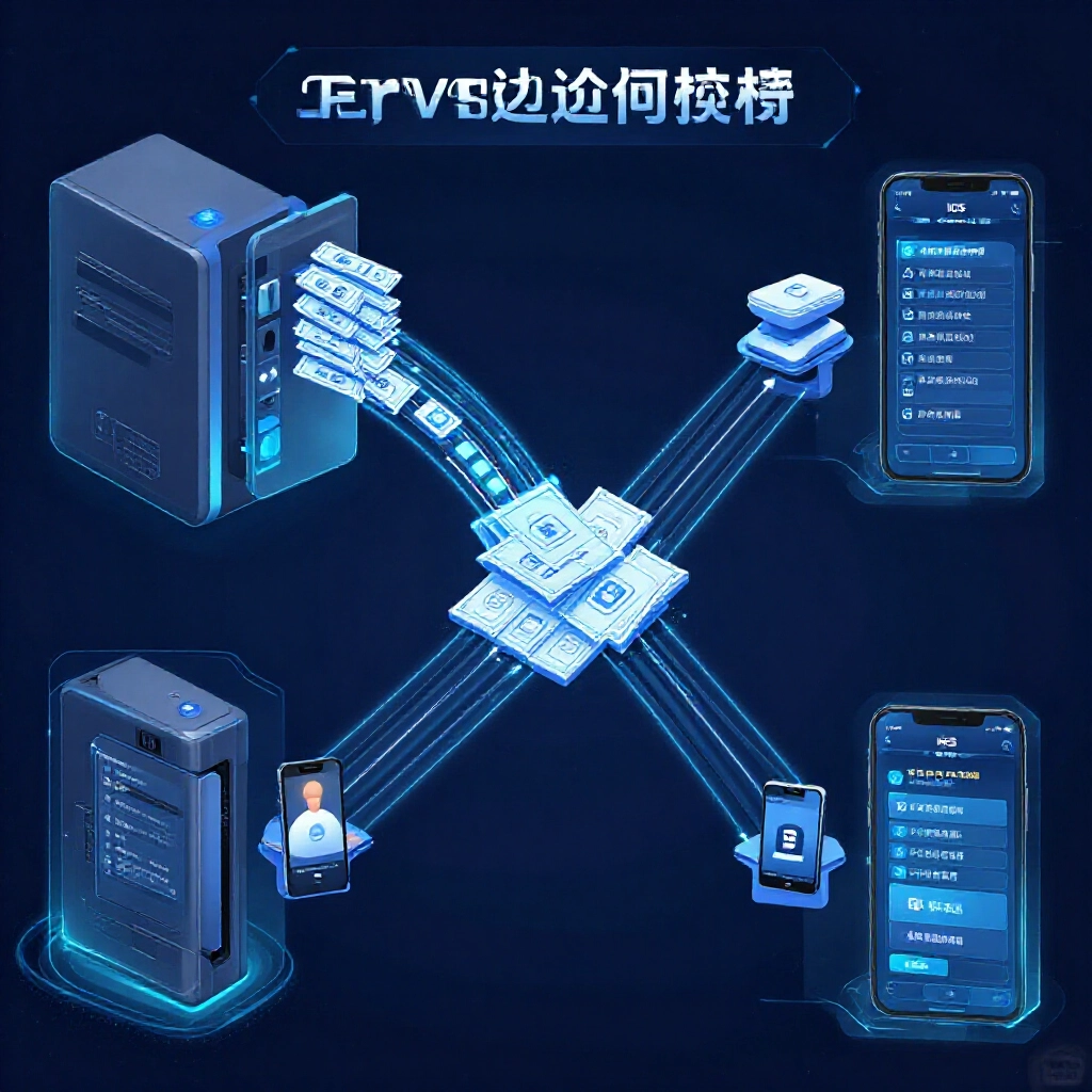 線上麻將伺服器驗證圖，加密封包從 IGS 流向手機，未來風格介面