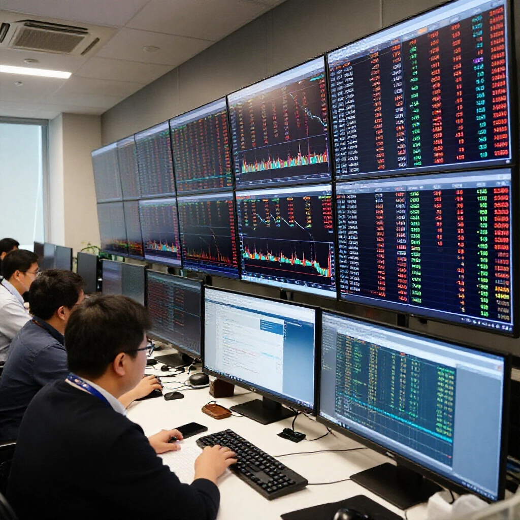 交易員盯多螢幕追線動，圖表標台灣運彩與Pinnacle、Bet365的資金流