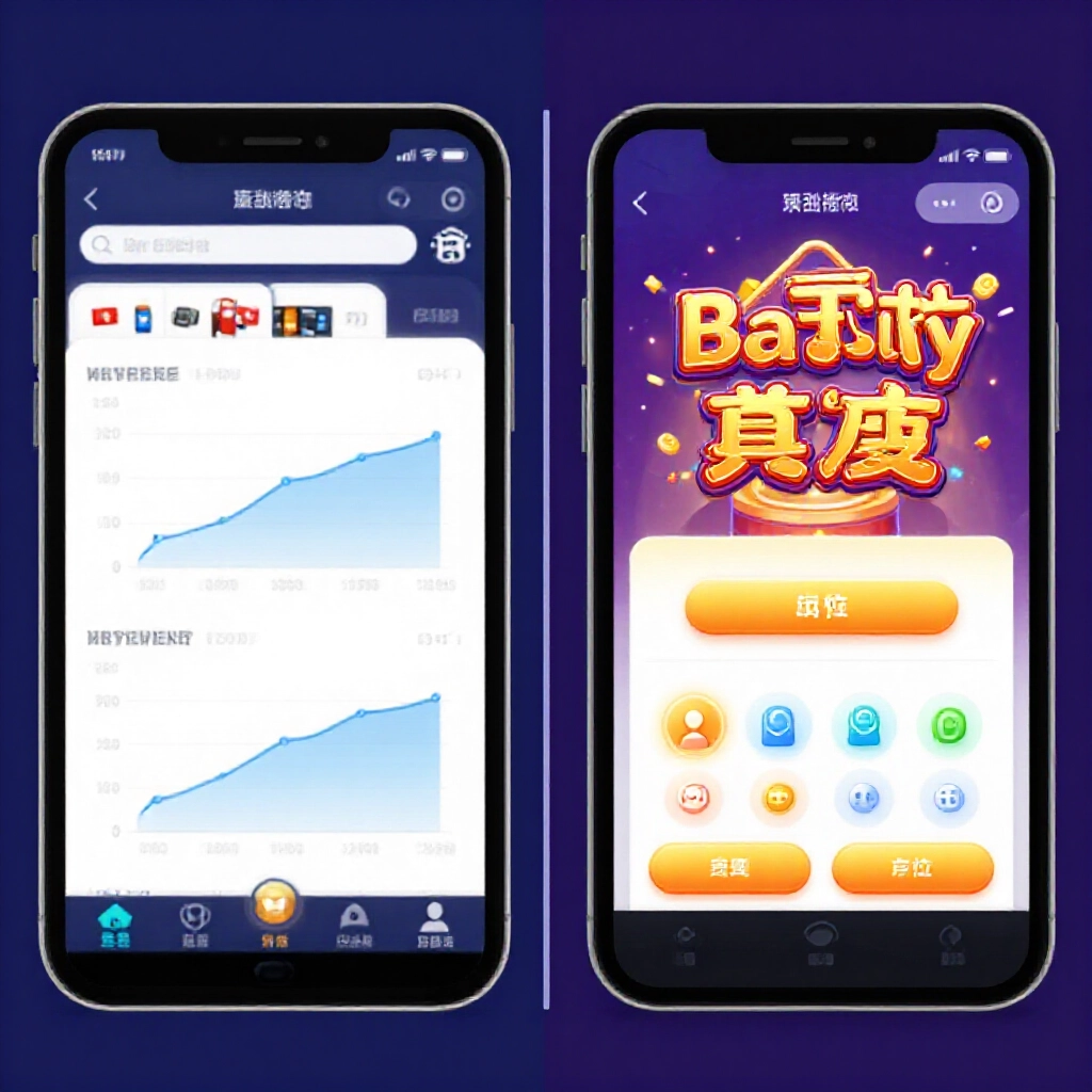 Side by side comparison of two popular Taiwanese casino apps Star City stable web version and Bao Ni Fa recharge app on tablets with performance charts graphs and user satisfaction icons glowing