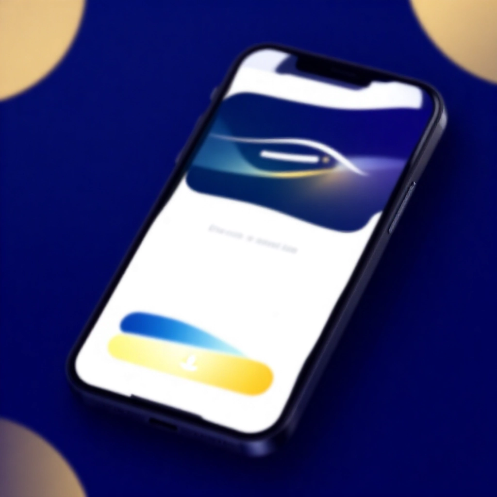 智慧手機螢幕亮顯 iOS 與 Android App 下載按鈕，官方娛樂網站深藍背景金色點綴現代介面
